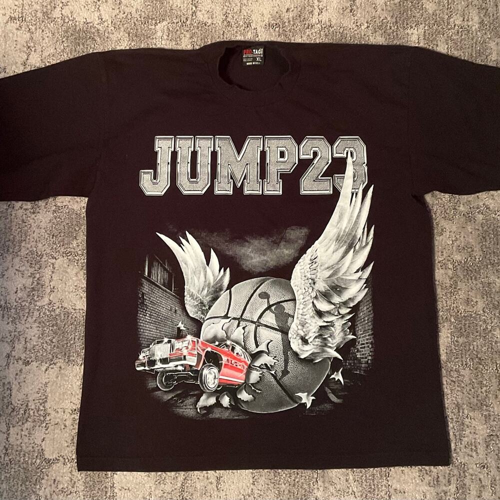 Vintage Michael Jordan jump‎ 23 T-shirt XL 100% cotton hard to find print